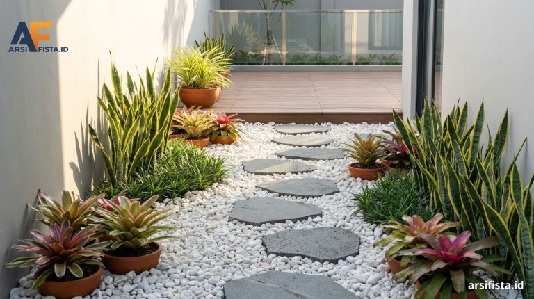 Taman Kering: Mengubah area sisa yang lembap menjadi lanskap estetis, fungsional, dan hemat biaya perawatan untuk hunian modern yang sibuk.