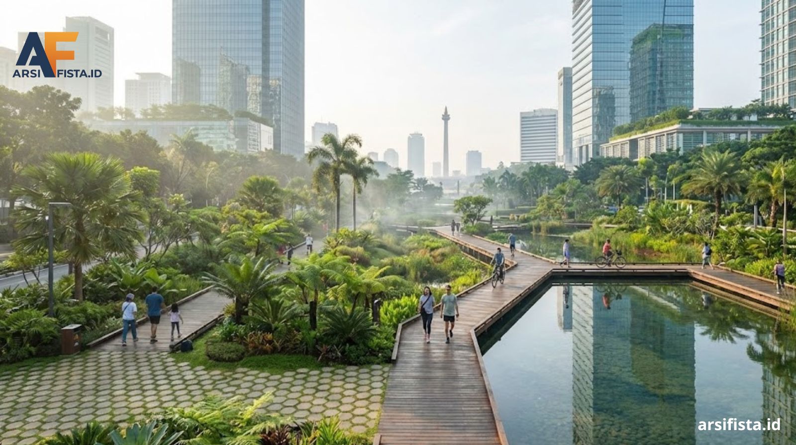 Tren lanskap 2026 fokus pada ketahanan iklim & integrasi alam. Arsifista bedah 5 konsep kunci: Sponge City, Urban Farming, hingga Healing Garden