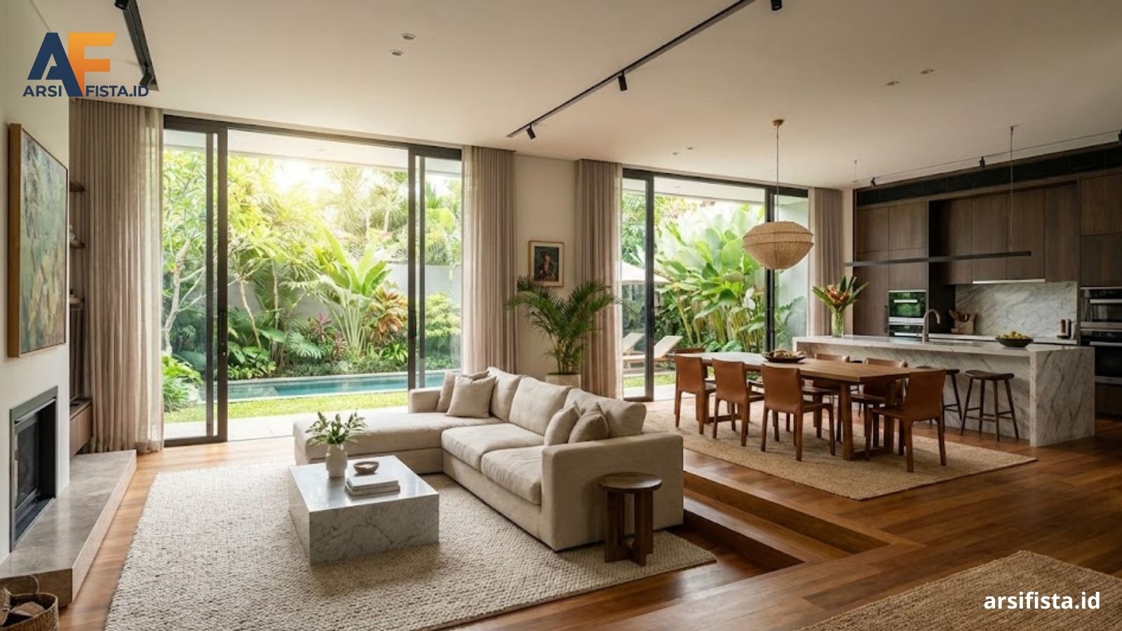 Konsep modern open plan menawarkan keleluasaan ruang tanpa sekat. Namun, tantangan privasi dan akustik perlu diatasi dengan strategi zonasi cerdas.