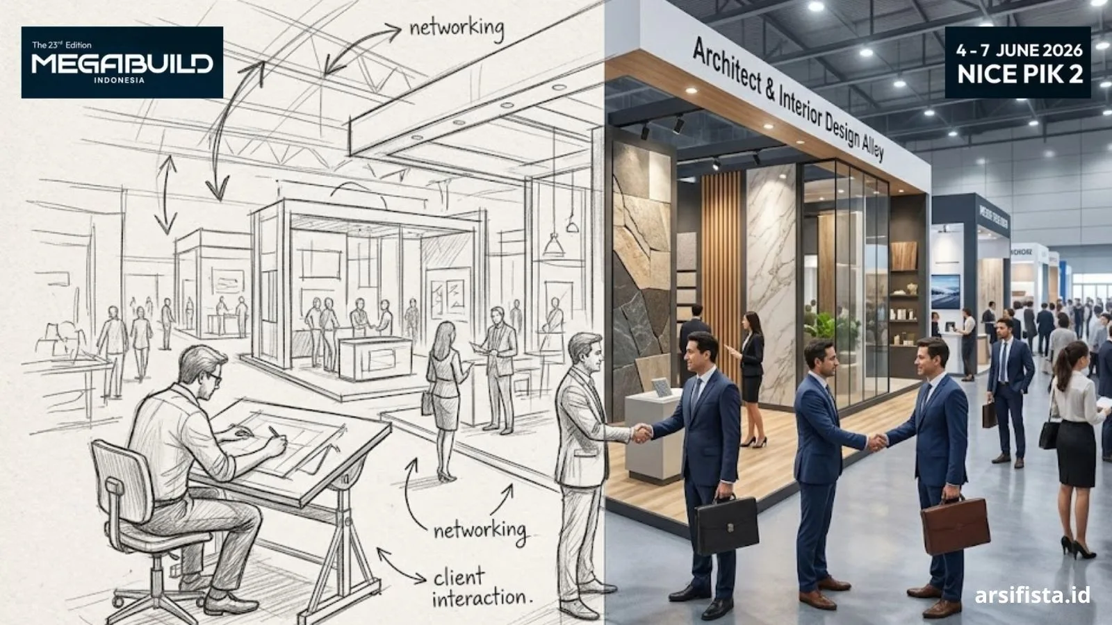 Ajang Megabuild Indonesia 2026 menjadi medan magnet bertemunya profesional arsitektur dan supplier bahan bangunan dengan puluhan ribu klien potensial secara langsung.